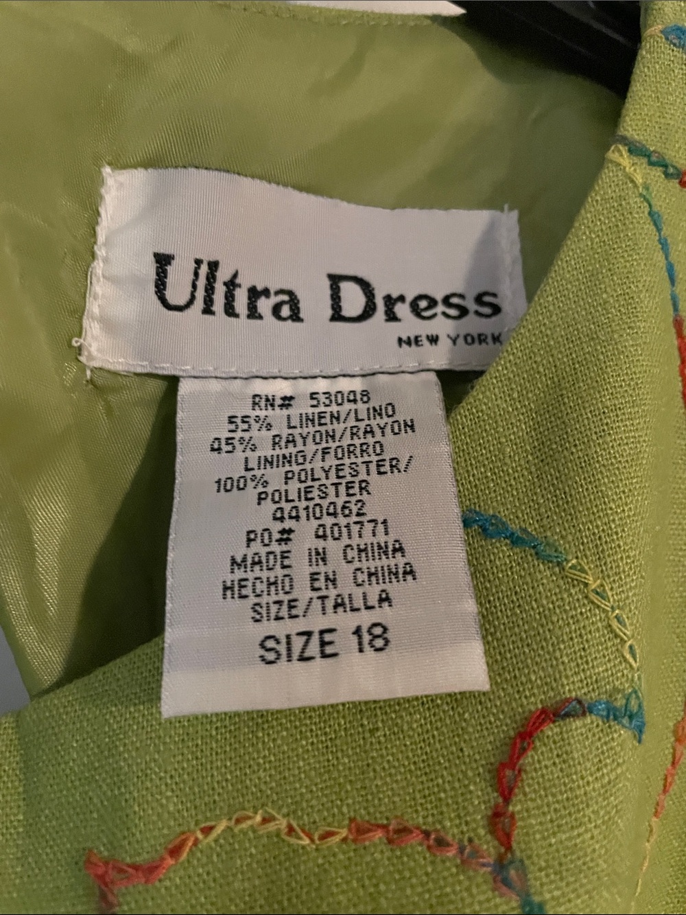 Ultra Dress Collection Lime Green Floral Embroidered Knee length Dress - Picture 4 of 9